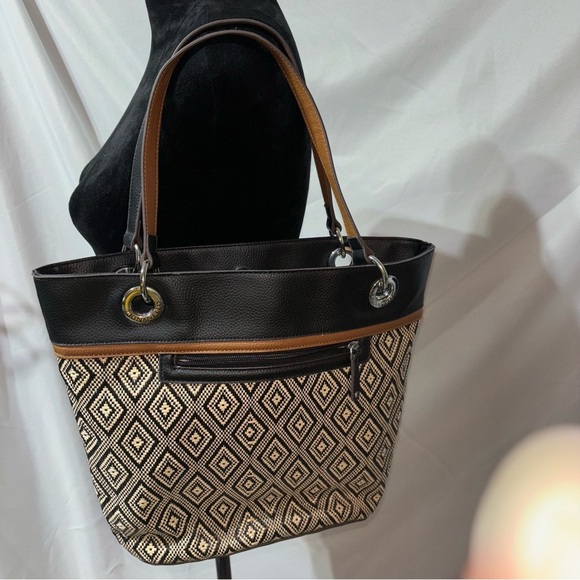 Tignanello Tote Bag Diamond Rattan & Faux Leather - Picture 5 of 15